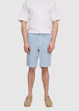 Shorts Regular Linen Man Pastel Blue | Mazine
