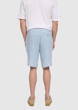 Shorts Regular Linen Man Pastel Blue | Mazine