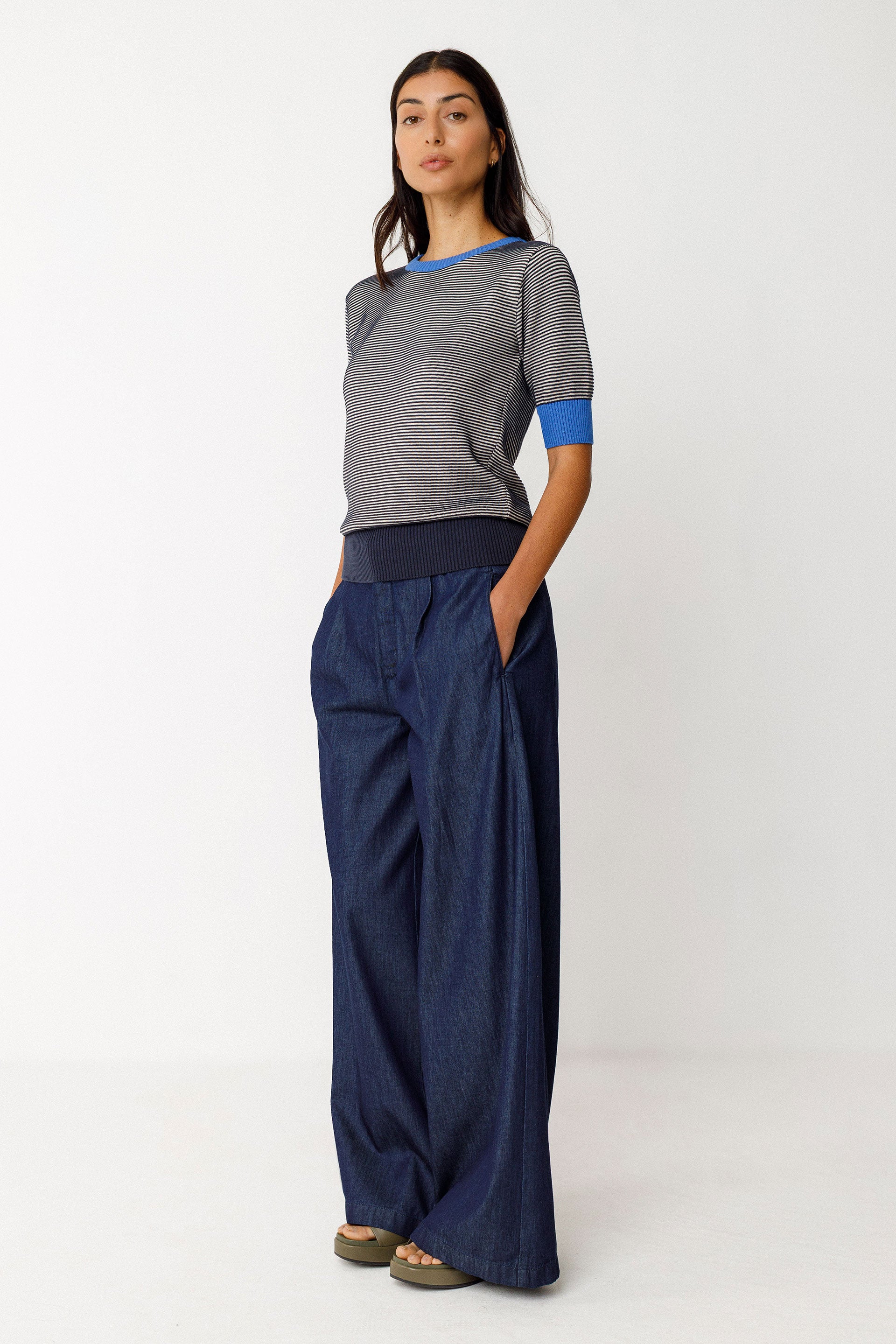 Felpa Mezza Manica Muike Navy Donna Cotone Gots | Skfk