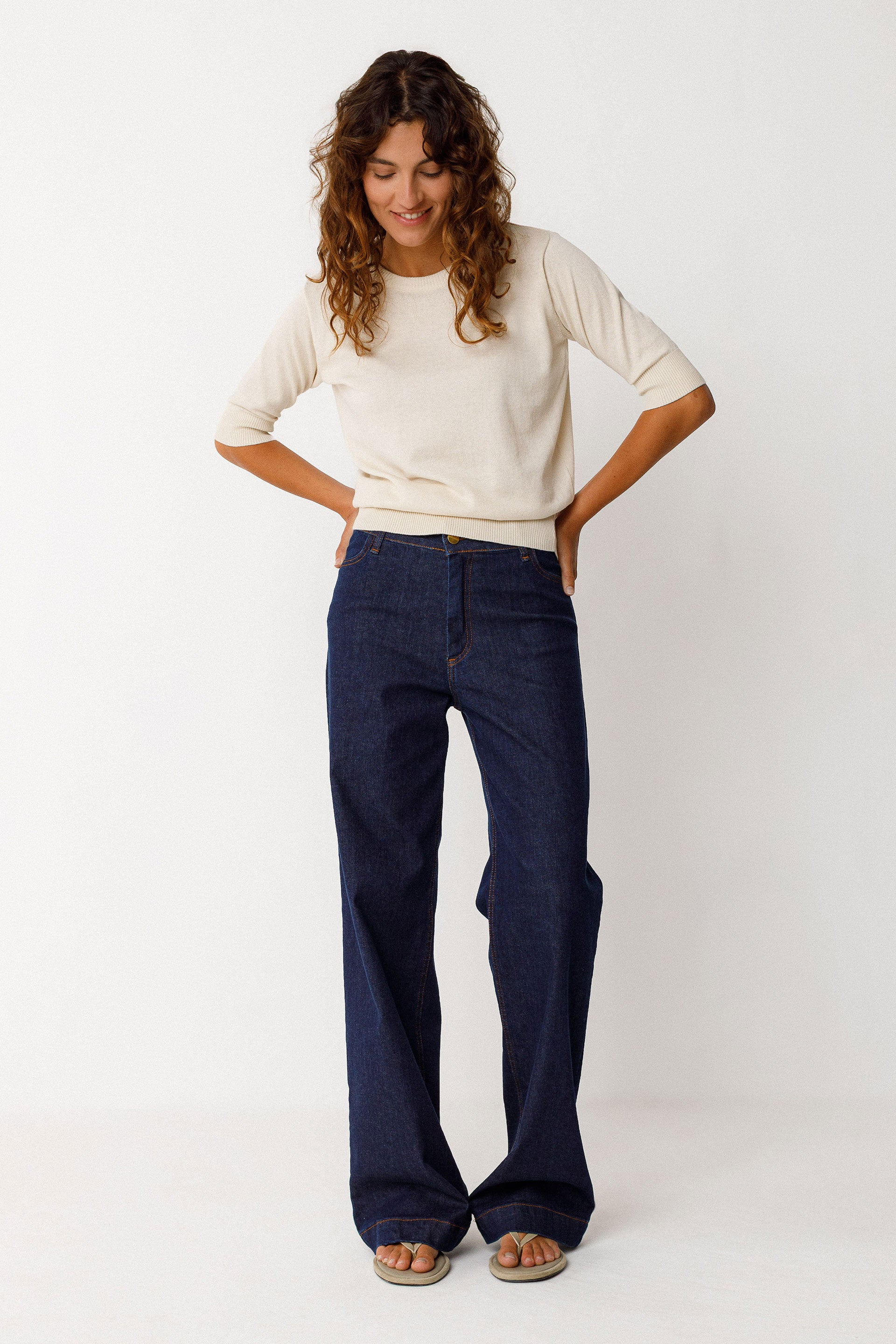 Camicia Muike Avorio Donna Cotone Gots | Skfk