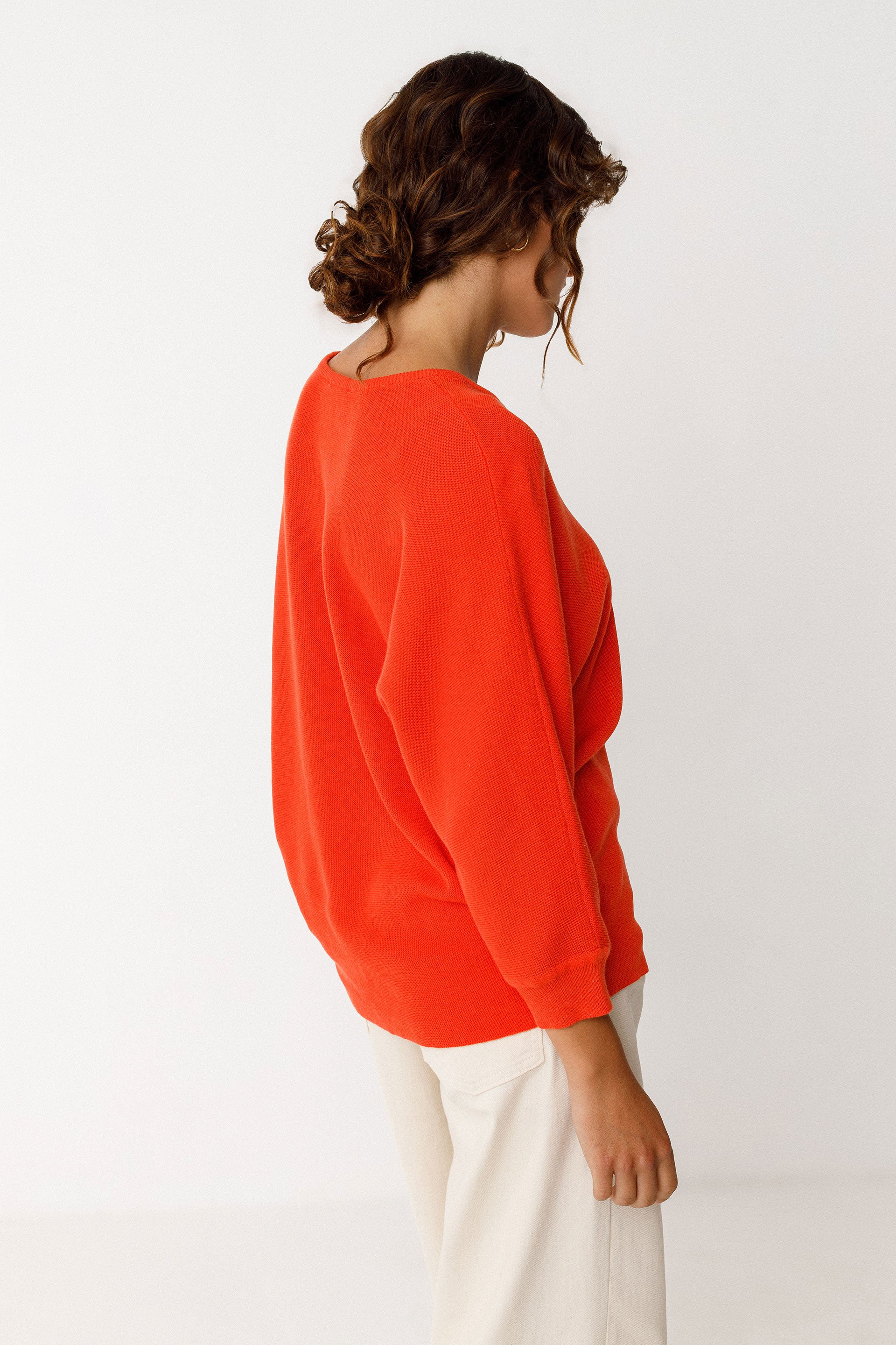 Maglione Naike Donna Cotone Biologico Arancione Gots | Skfk