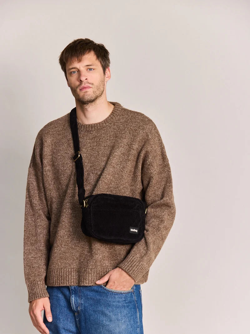 Reporter bag Nino black corduroy | Hindbag
