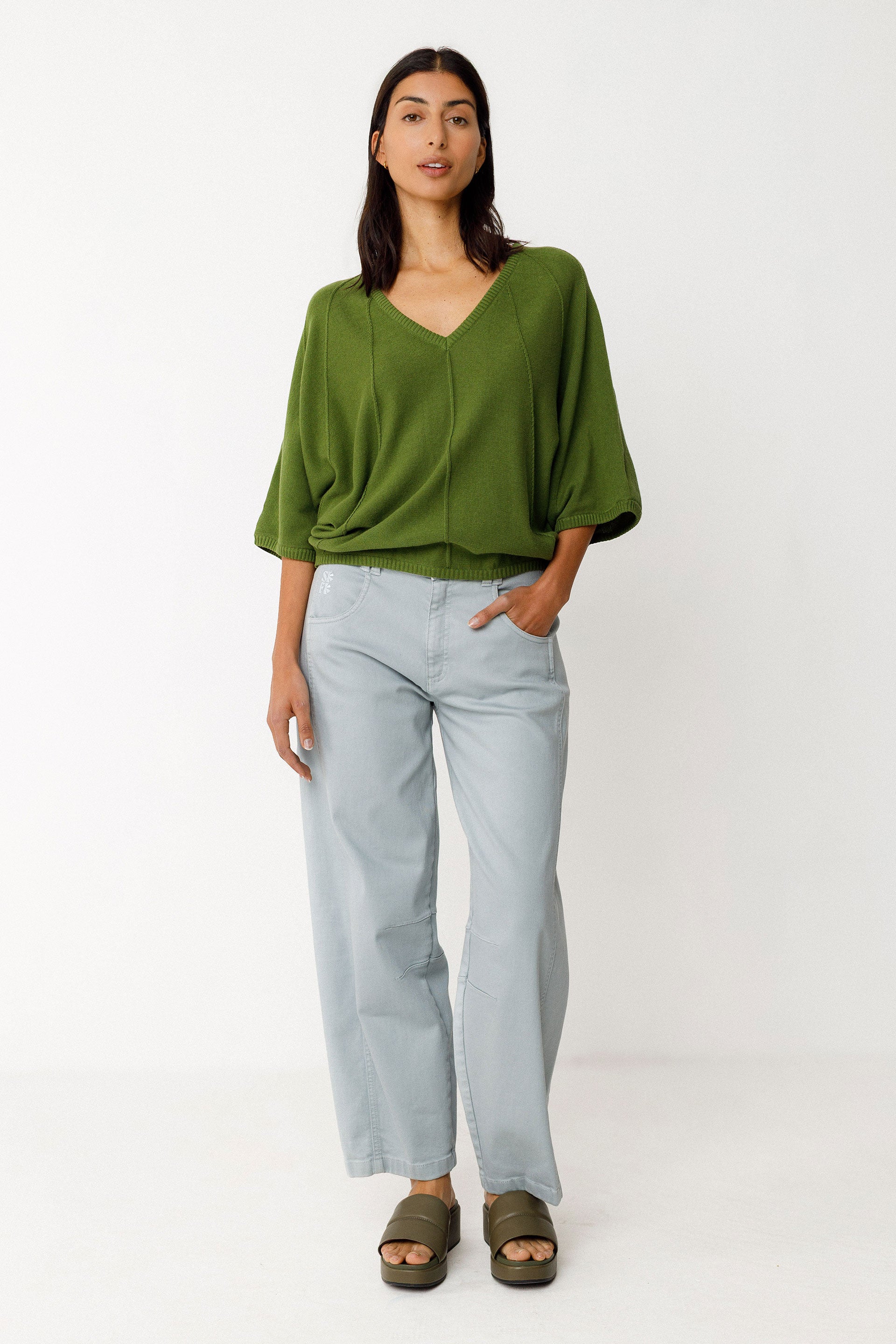 Maglione Olaia Verde Scuro Donna Cotone Gots | Skfk