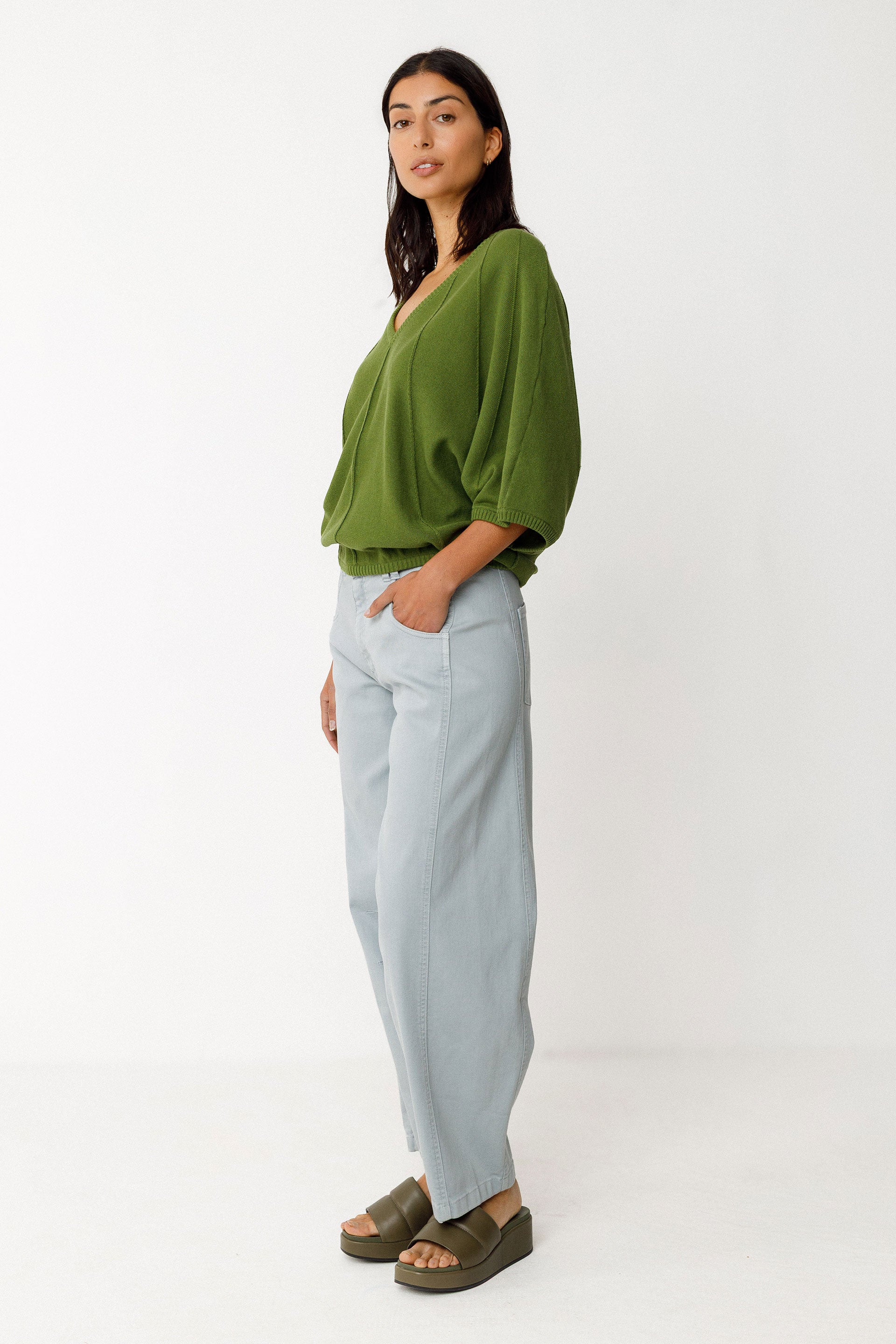 Maglione Olaia Verde Scuro Donna Cotone Gots | Skfk
