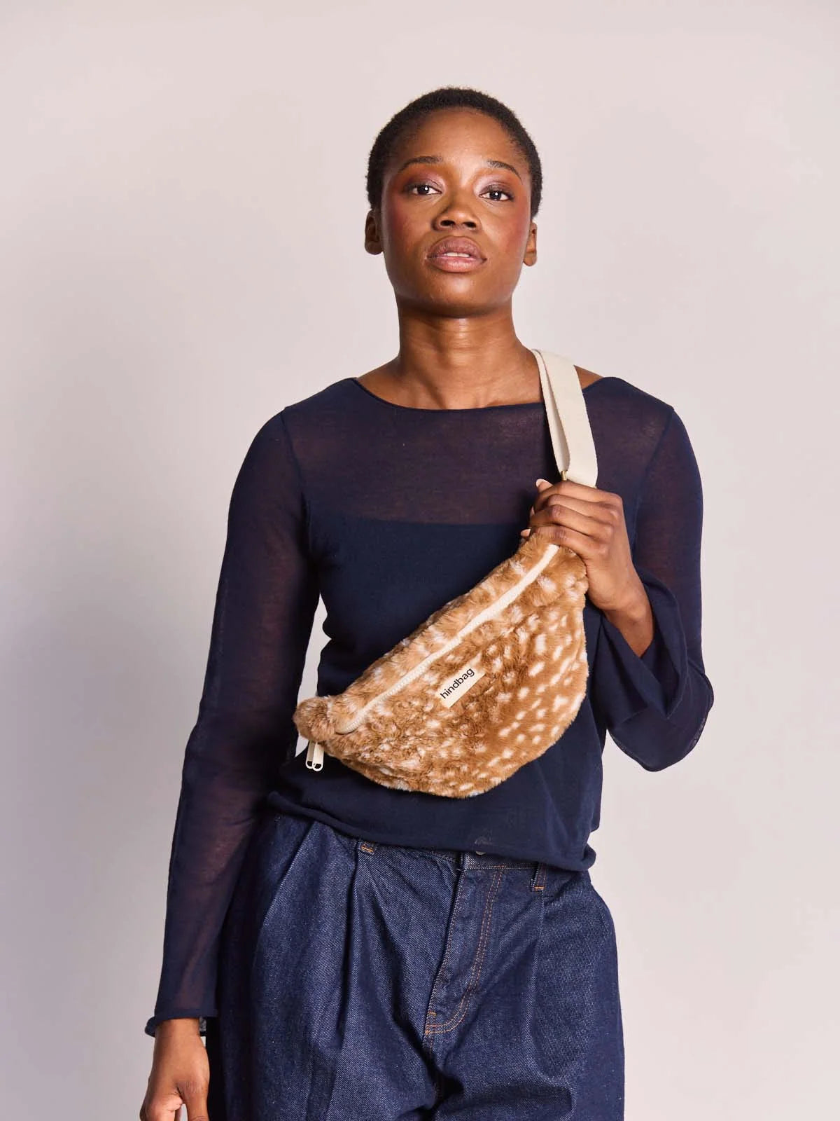 Olivia fawn faux fur Bum bag | Hindbag