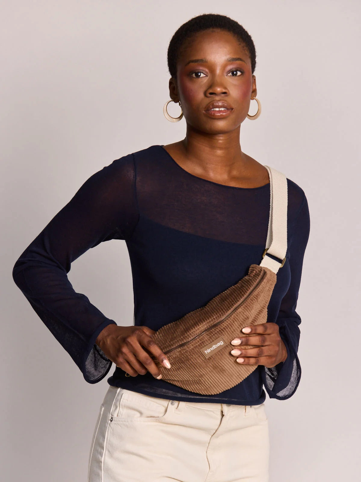 Olivia macchiato corduroy Bum bag | Hindbag