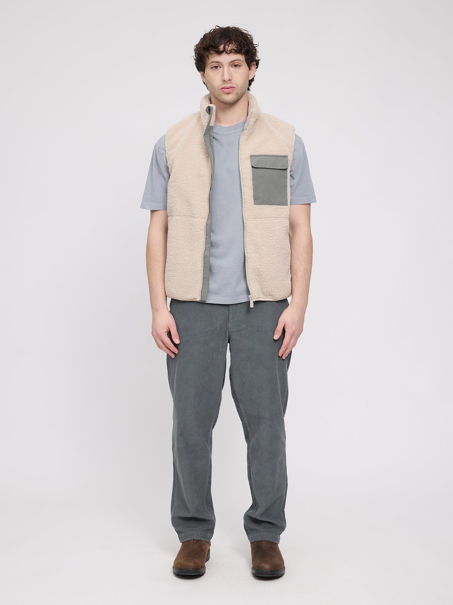 Vest Padded Sherpa Natural/Light Bottle | MAZINE