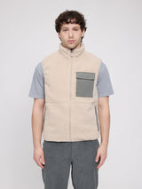 Vest Padded Sherpa Natural/Light Bottle | MAZINE