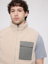 Vest Padded Sherpa Natural/Light Bottle | MAZINE