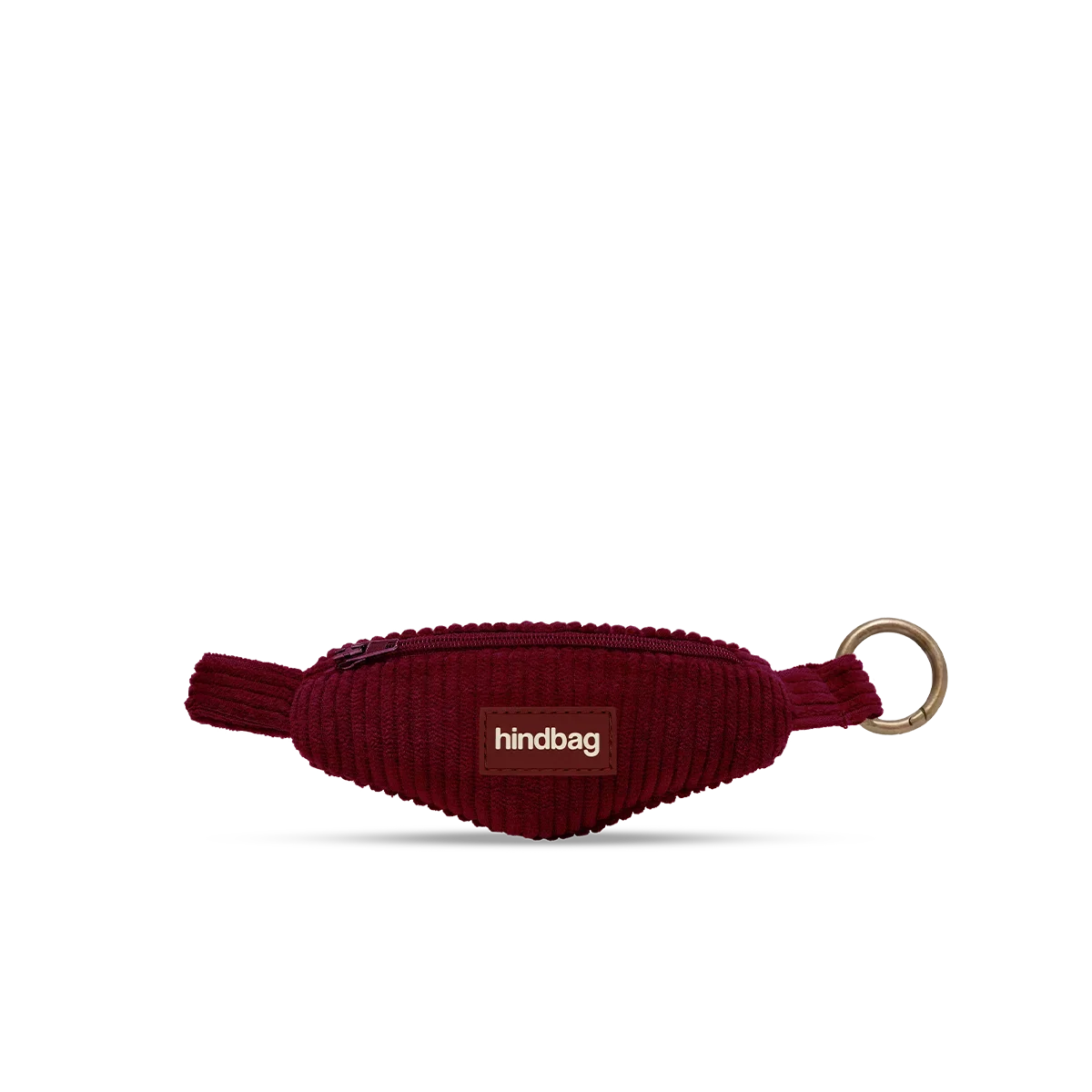 Côme burgundy corduroy key ring | Hindbag