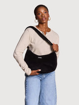 Rosa Large shoulder bag, black corduroy | Hindbag