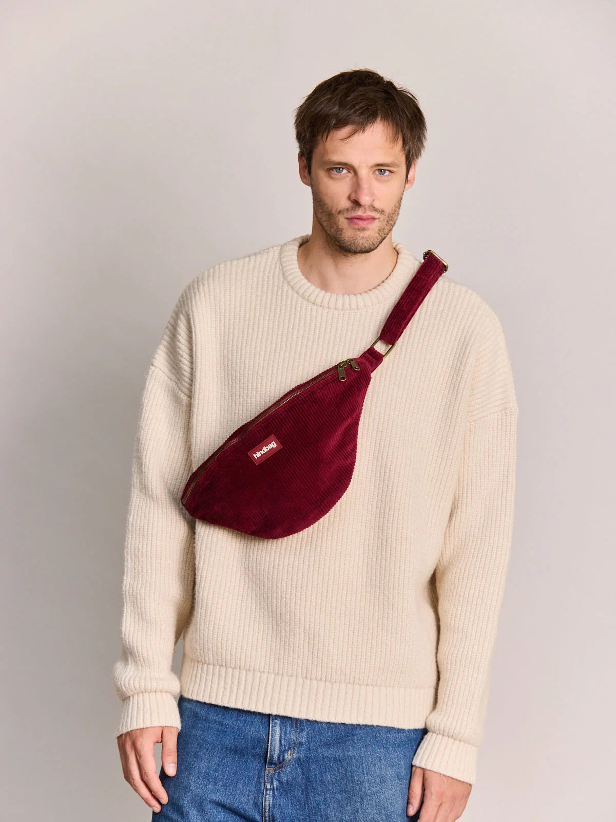 Sasha burgundy corduroy Bum Bag | Hindbag