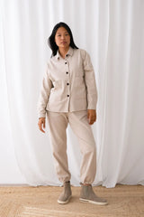 Senja Oversize Flanellhemd Federgrau | TWOTHIRDS