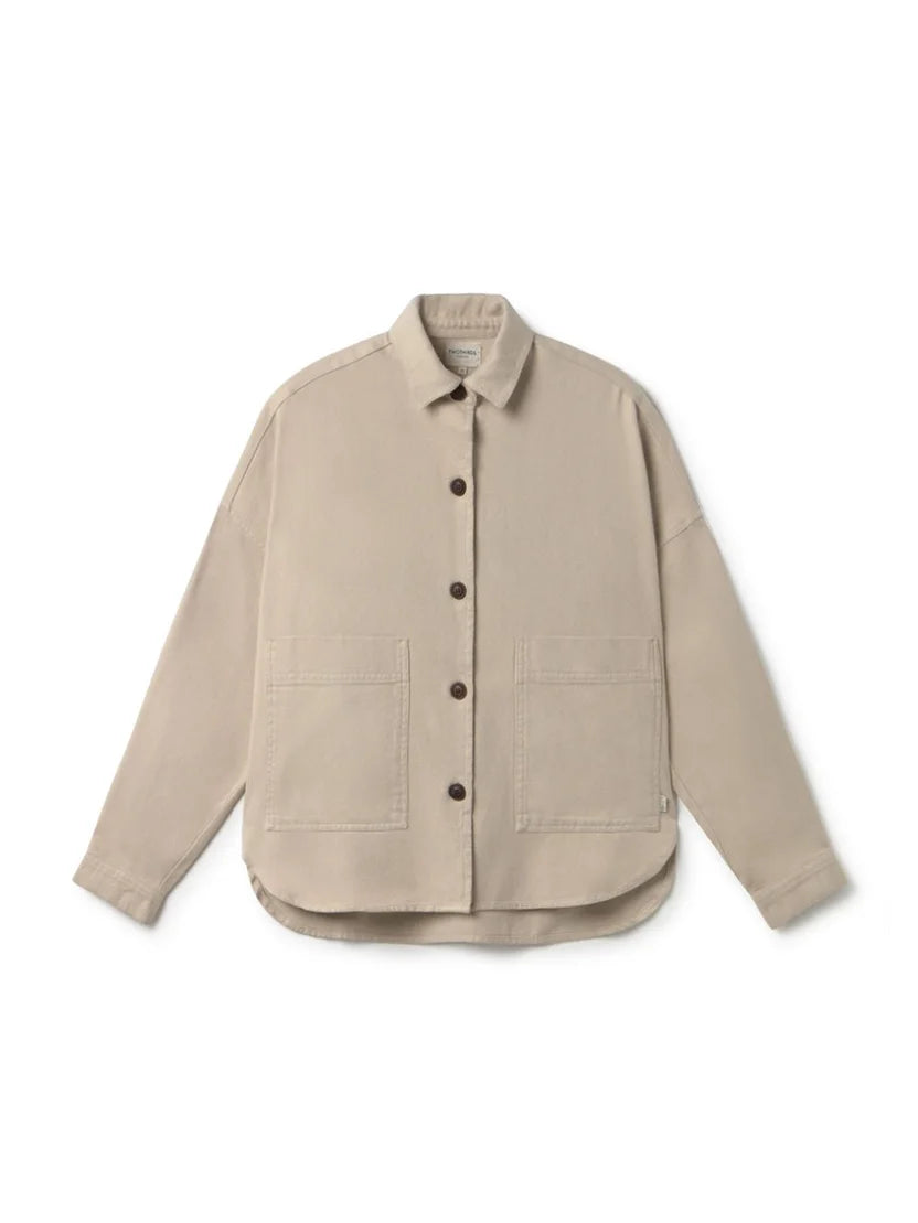 Senja Oversize Flanellhemd Federgrau | TWOTHIRDS