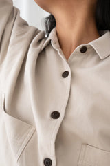 Senja Oversize Flanellhemd Federgrau | TWOTHIRDS