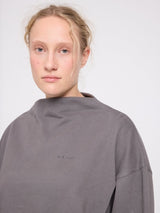 Felpa a Collo Alto Calda Color Fango Donna | MAZINE