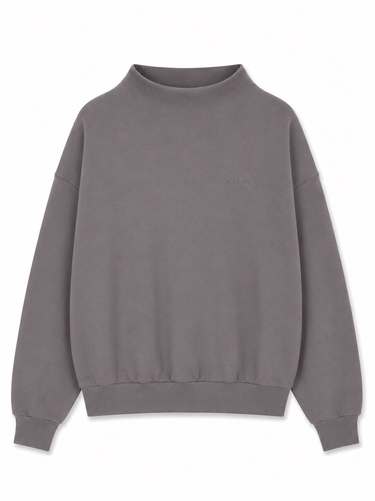 Felpa a Collo Alto Calda Color Fango Donna | MAZINE