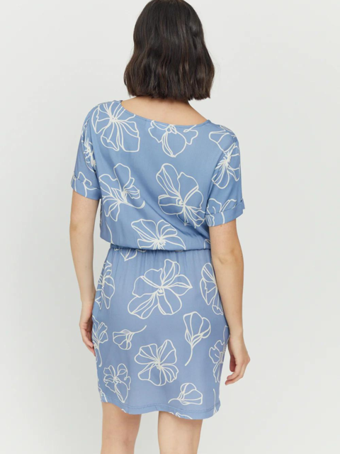 Valera Printed Dress Blue Lilac | Mazine