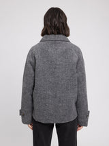 Coat Vegan Wool Anthracite Mel Woman | MAZINE