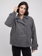 Coat Vegan Wool Anthracite Mel Woman | MAZINE