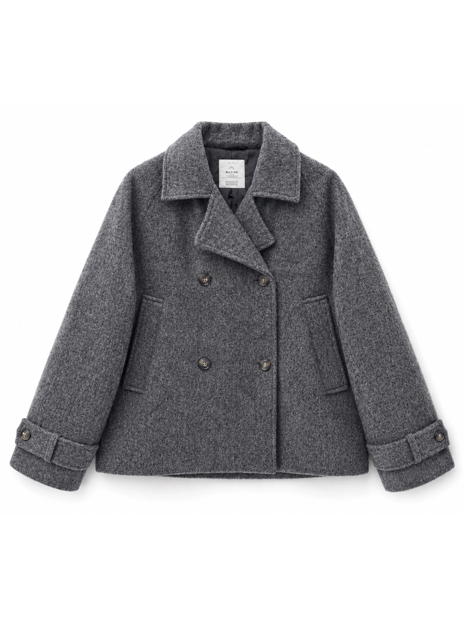 Coat Vegan Wool Anthracite Mel Woman | MAZINE