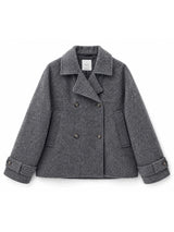 Coat Vegan Wool Anthracite Mel Woman | MAZINE