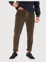 Trousers in Tencel and Dark Brown Piquet Velvet | Re-Hash