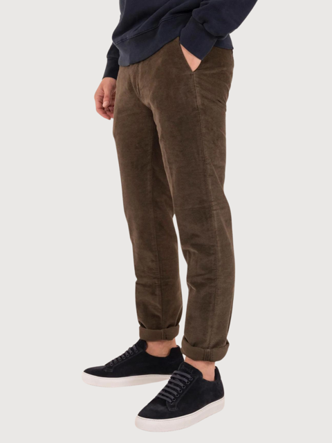 Trousers in Tencel and Dark Brown Piquet Velvet | Re-Hash