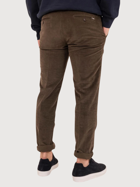 Trousers in Tencel and Dark Brown Piquet Velvet | Re-Hash