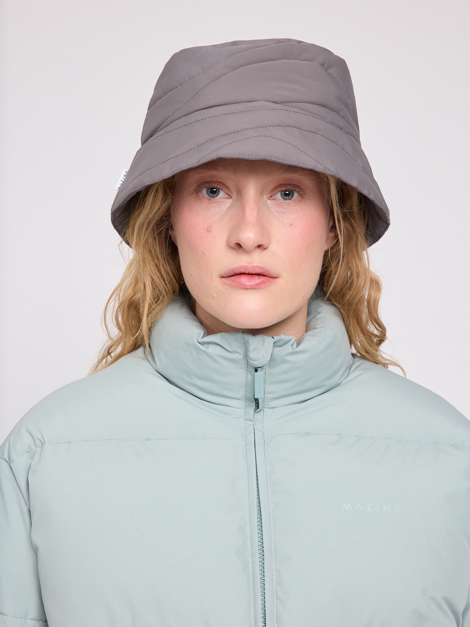Waves Quilt Padded Bucket Hat Warm Mud | MAZINE