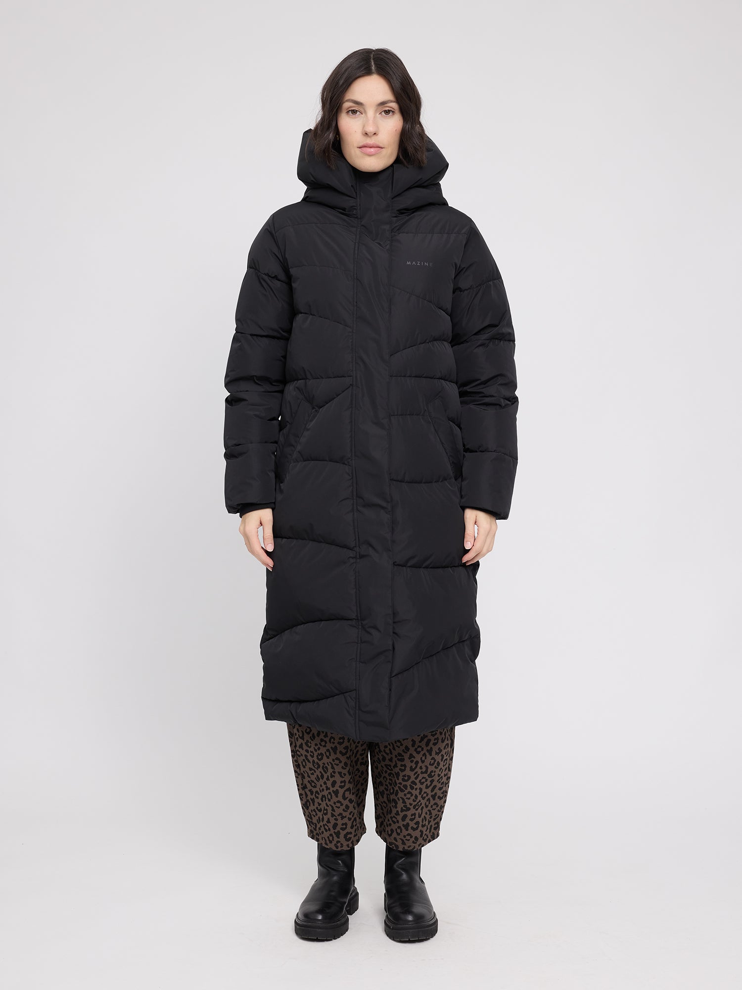 Steppmantel Waves Quilt Puffer Schwarz Damen | MAZINE