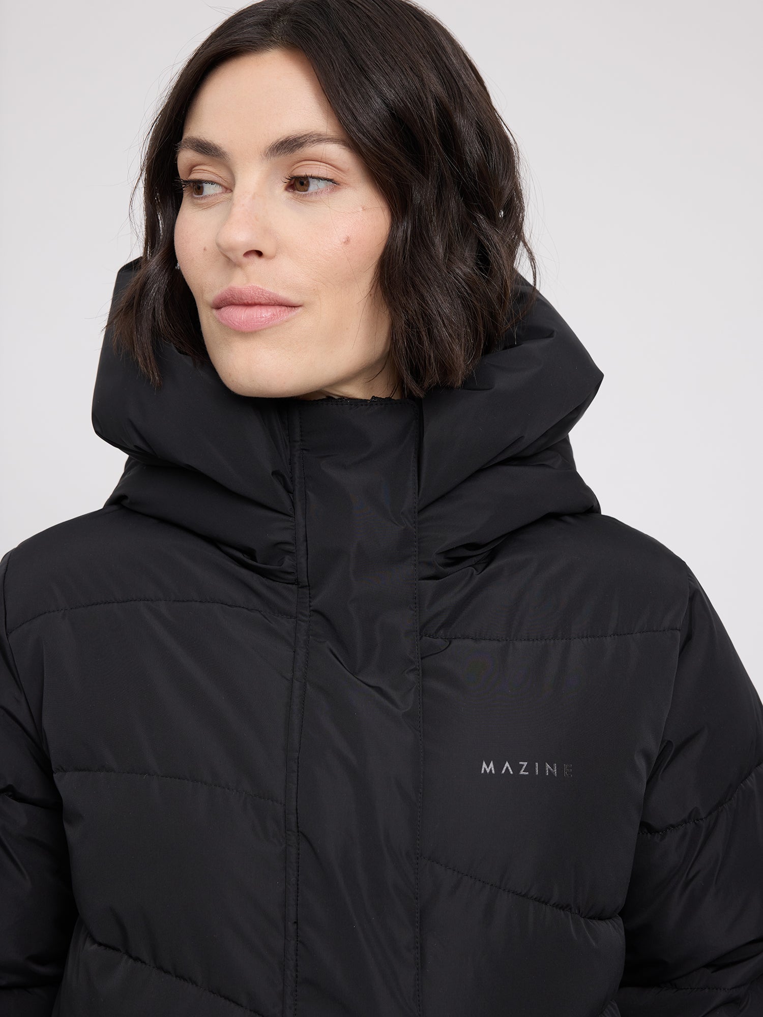 Steppmantel Waves Quilt Puffer Schwarz Damen | MAZINE