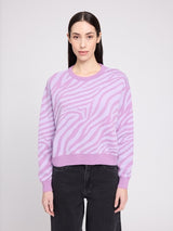 Maglione in maglia jacquard zebrato grape pink/pastel lilac | MAZINE
