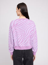 Maglione in maglia jacquard zebrato grape pink/pastel lilac | MAZINE