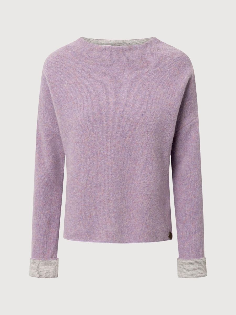 Sweater Nicoletta Purple in organic wool | Stapf