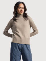 Sweater Erminia Beige in regenerated cashmere | Rifó