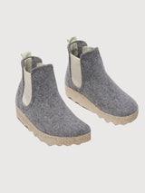 Gray Caia Chelsea Ankle Boots in Natural Wool | Asportuguesas