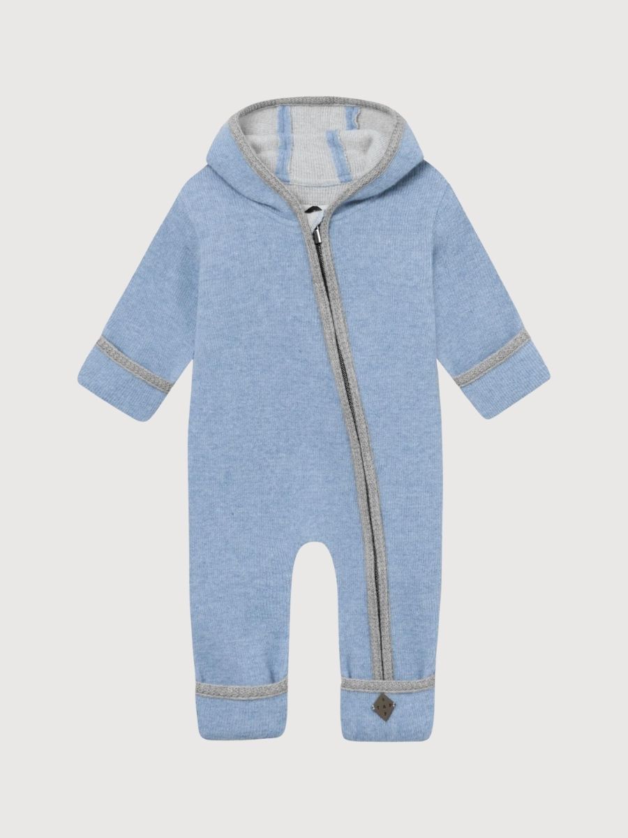 Baby Romper Donnerstein Blue in organic wool | Stapf