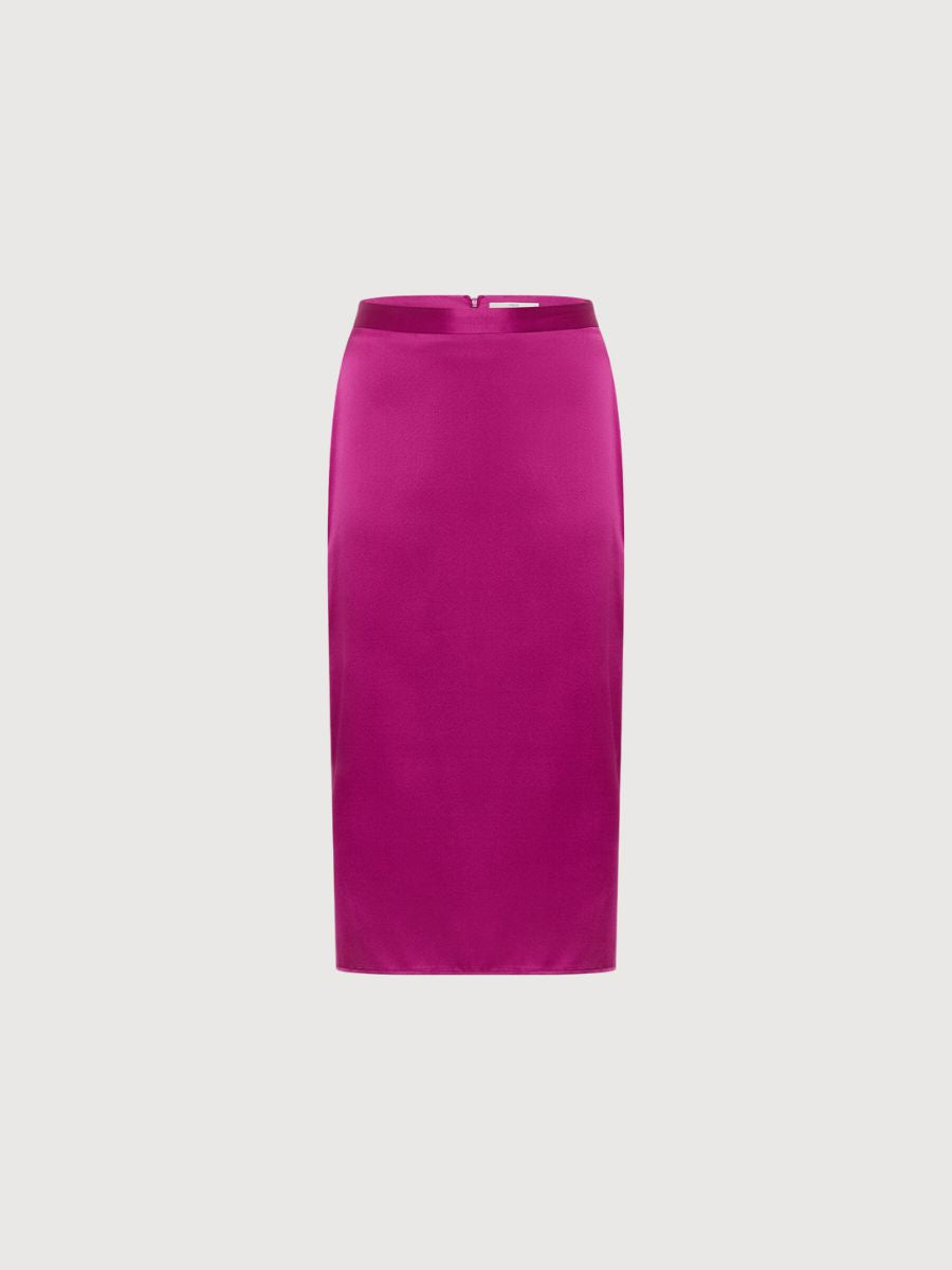Skirt Plum in recycled Silk Satin | Lanius