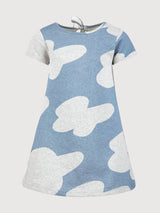 Blue Nuvolette Minimal Dress in Organic Cotton | Cora Happywear
