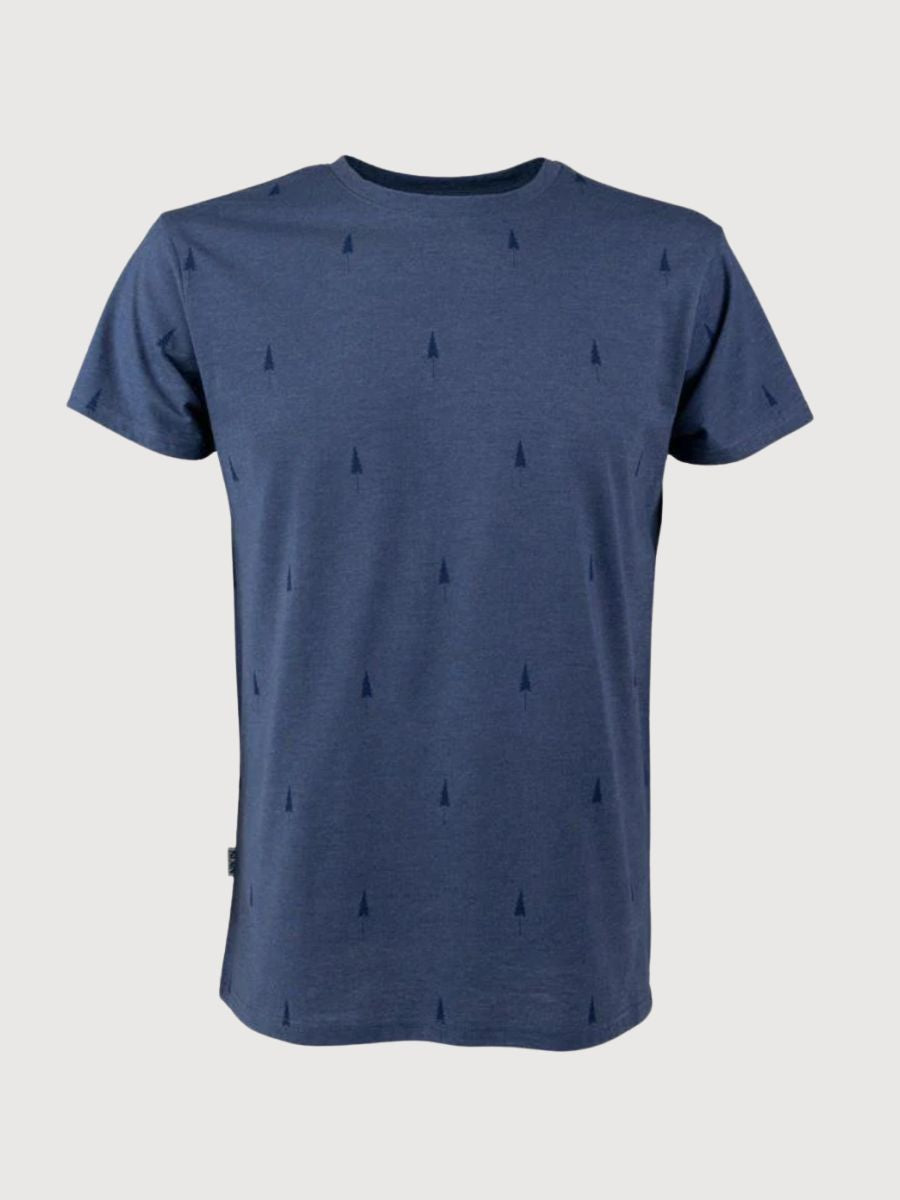 T-Shirt Tree Allover Unisex Navy Organic Cotton | Nikin