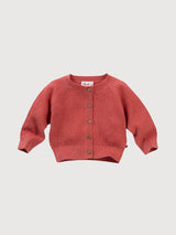 Raspberry Red Mélange Cardigan in Organic Cotton | People wear Organic