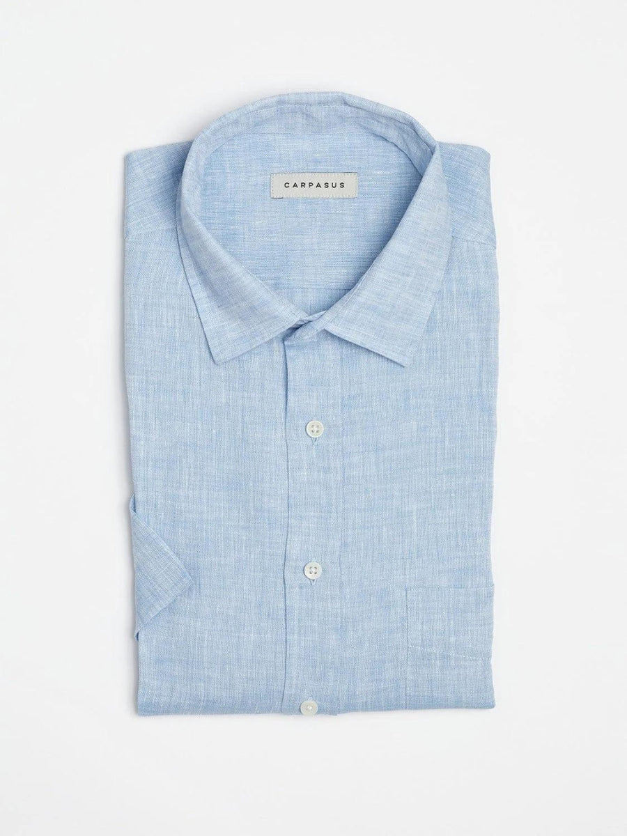 Shirt Linen Short Lido Light Blue | Carpasus