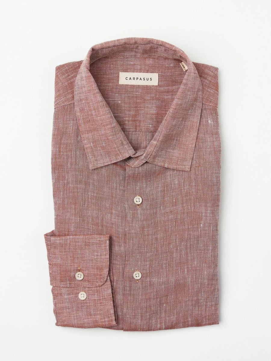 Shirt Linen Verzasca Rust | Carpasus