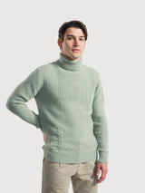 Sweater Bartolomeo Green in regenerated cashmere | Rifó