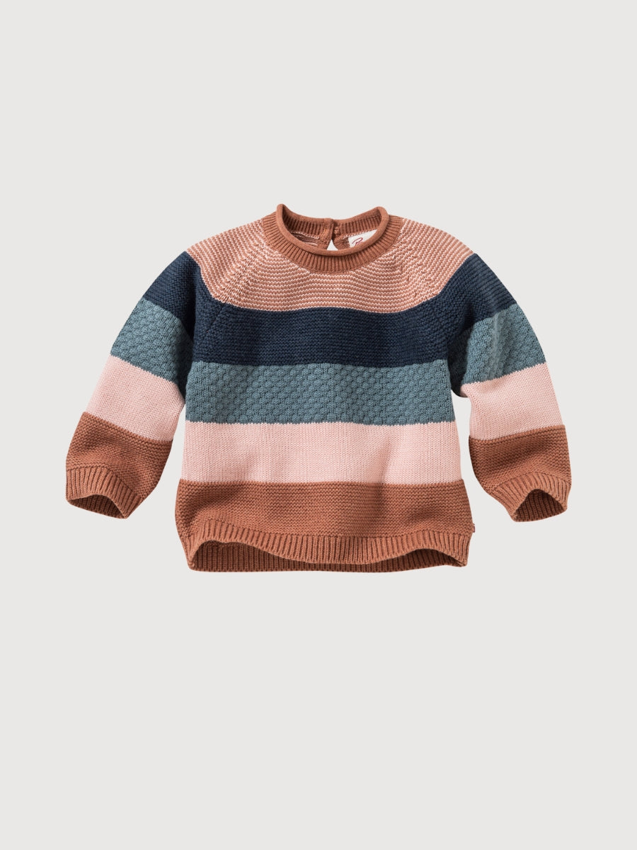 Knitted jumper multicoloured curled in organic cotton | People Wear Organic