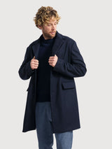 Coat Gilberto Blue in regenerated wool | Rifò