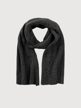 Scarf Backen Dark Grey Melange in recycled wool | Dedicated
