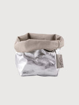 Paper Bag Small Metallo Grey/Silver | Uashmama