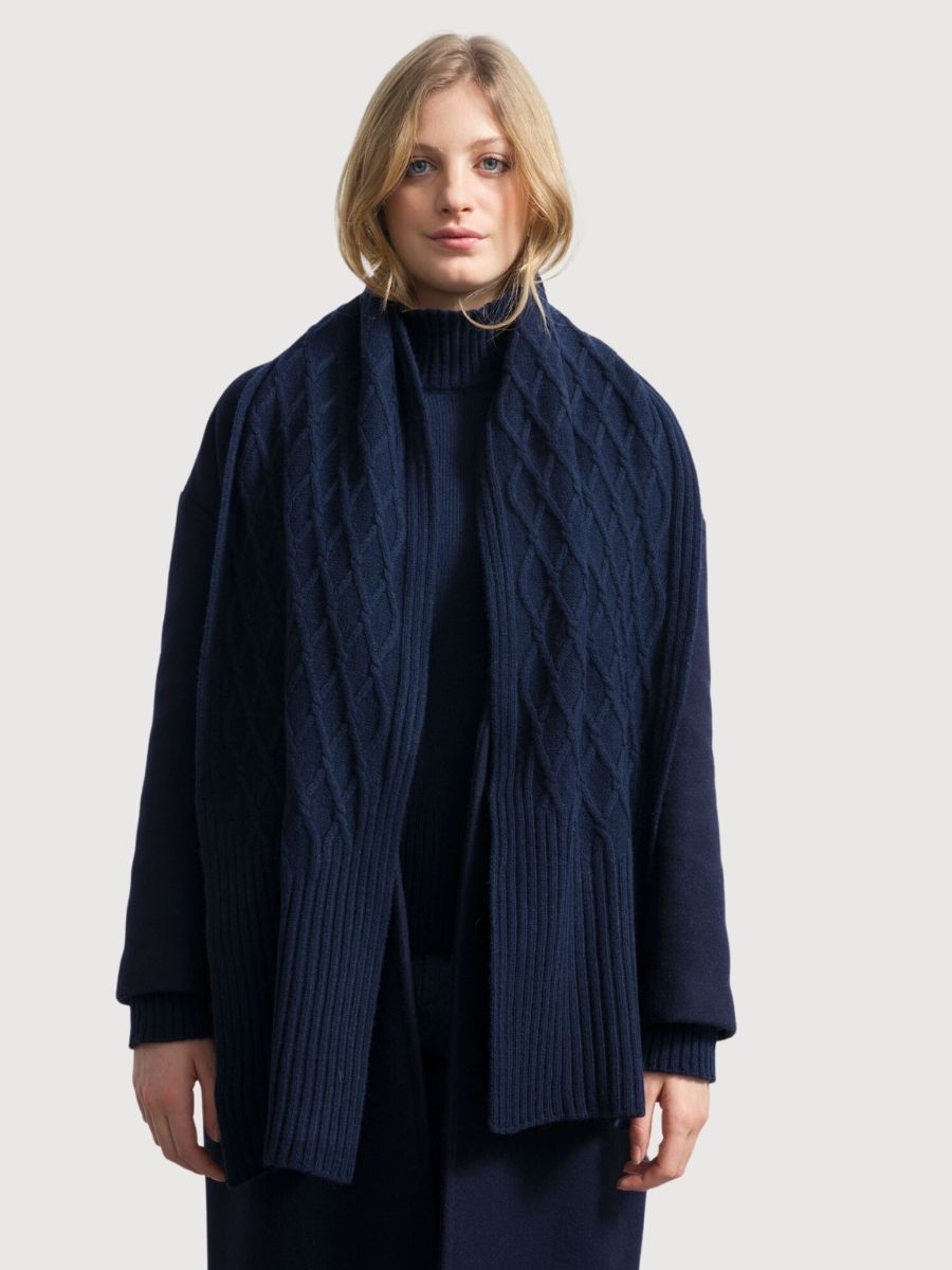 Scarf Simone Blue in regenerated wool | Rifó